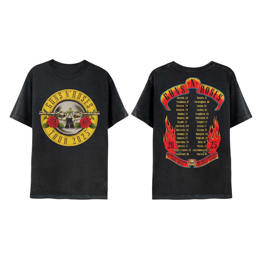 【ラッピング不可】 – T-Shirt 2025 Tour Logo Bullet Guns Store Asia Roses N' トップス